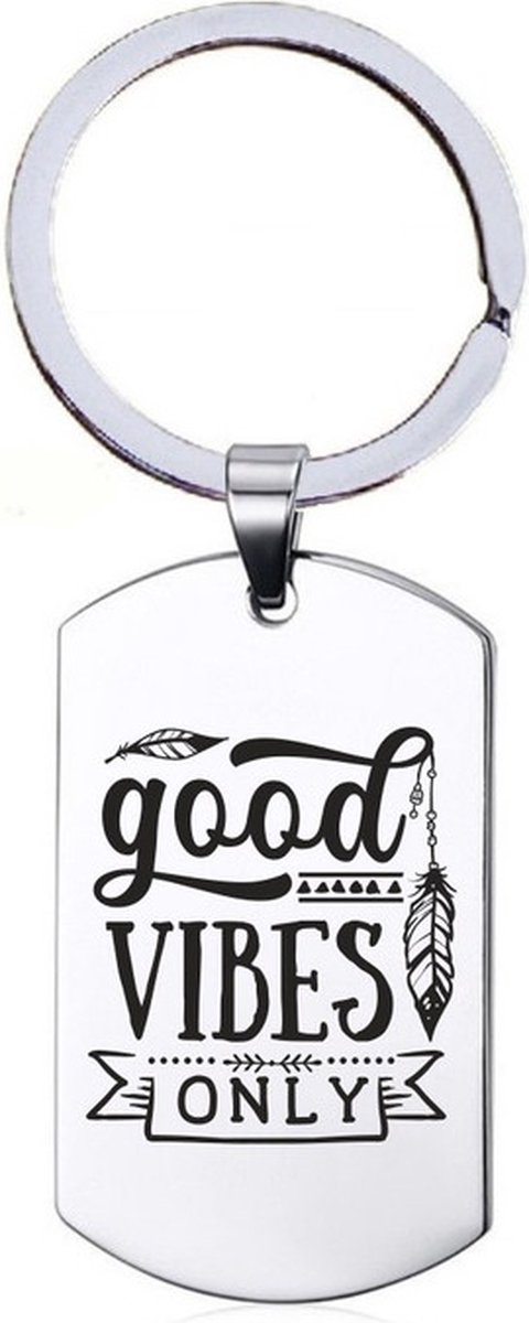 Sleutelhanger RVS - Good Vibes Only