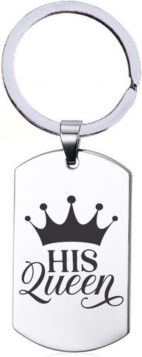 Sleutelhanger RVS - His Queen