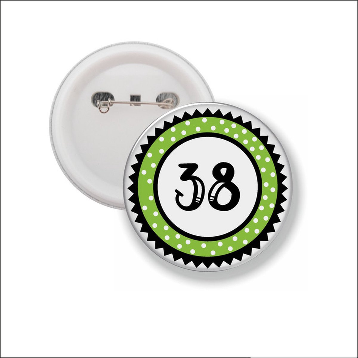 Button Met Speld 58 MM - 38