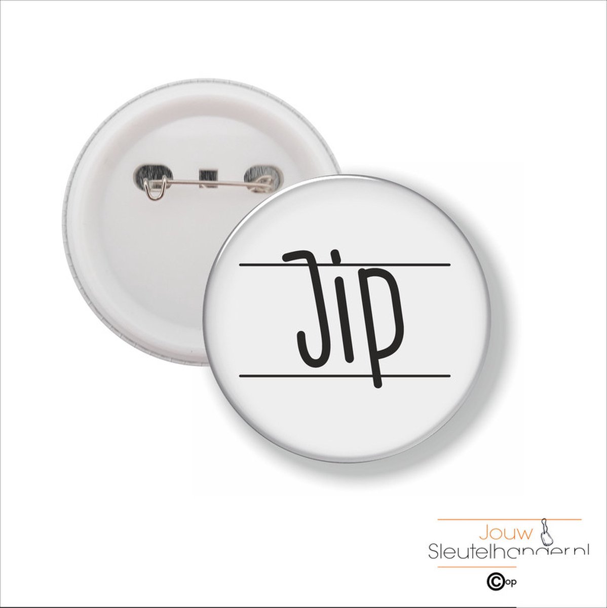Button Met Speld 58 MM - Jip