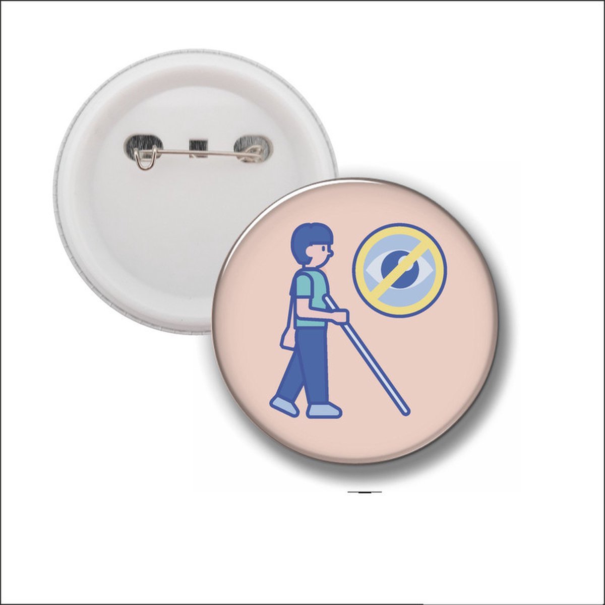 Button Met Speld 58 MM - Slechtziend