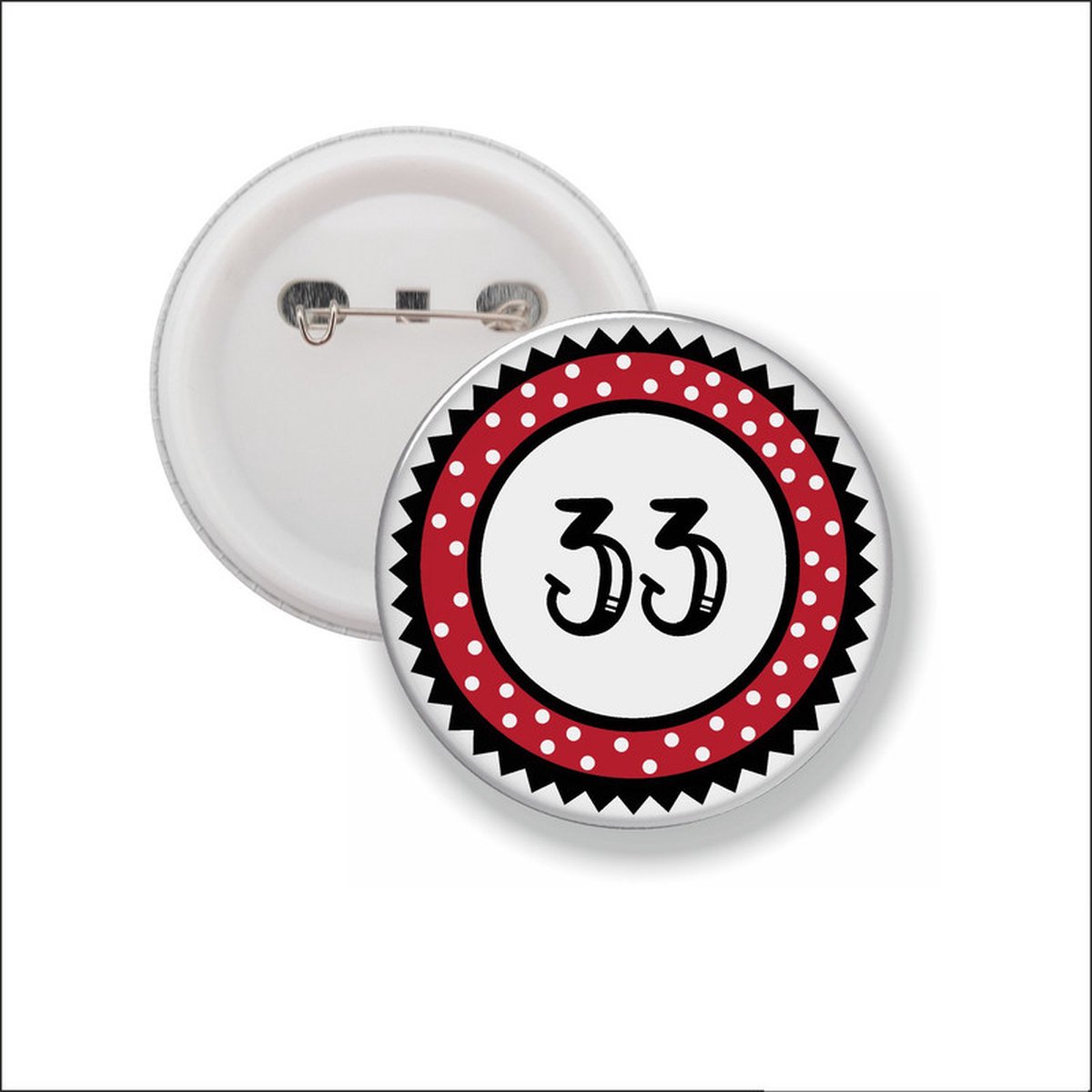 Button Met Speld 58 MM - 33