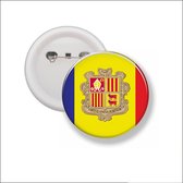 Button Met Speld 58 MM - Vlag Andorra