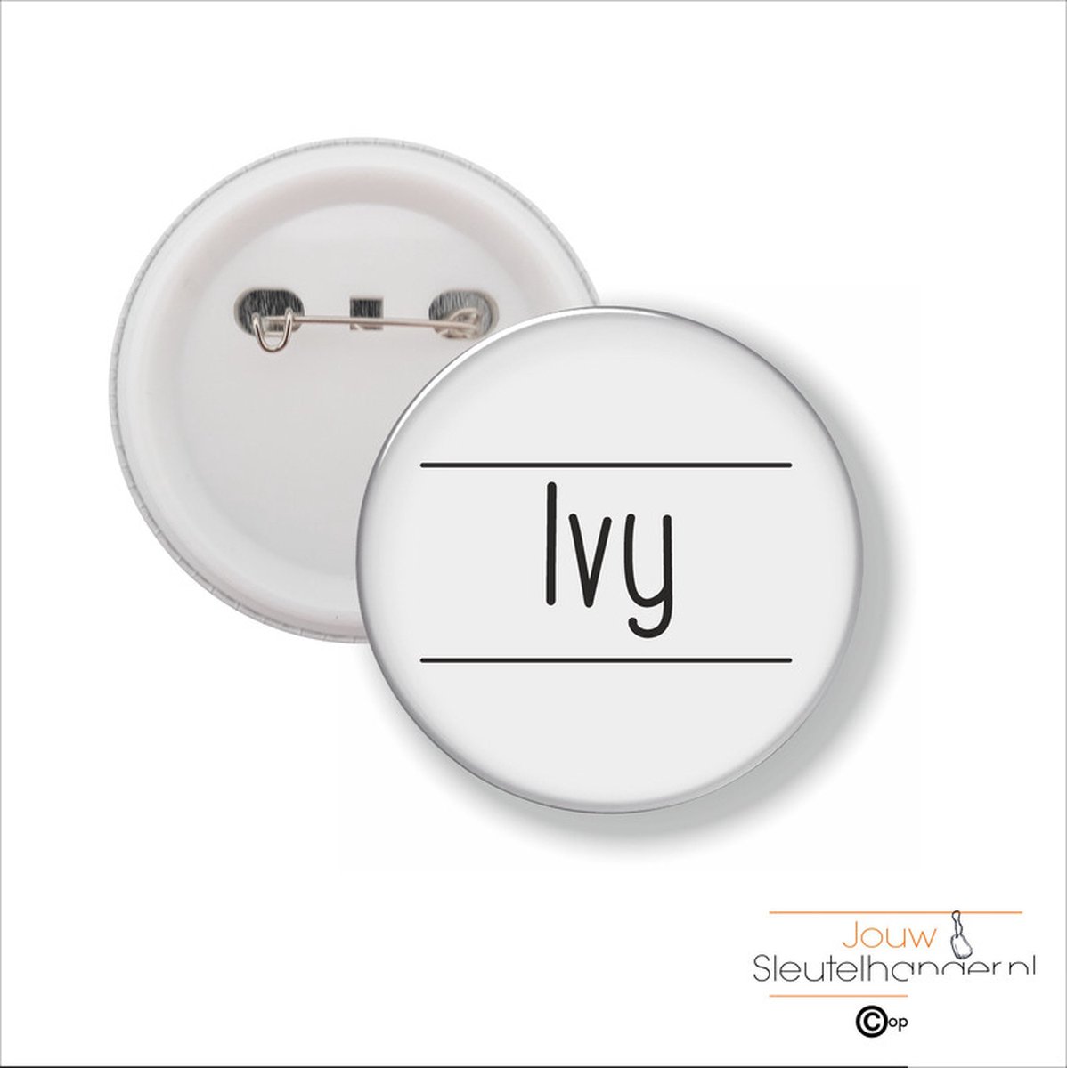 Button Met Speld 58 MM - Ivy