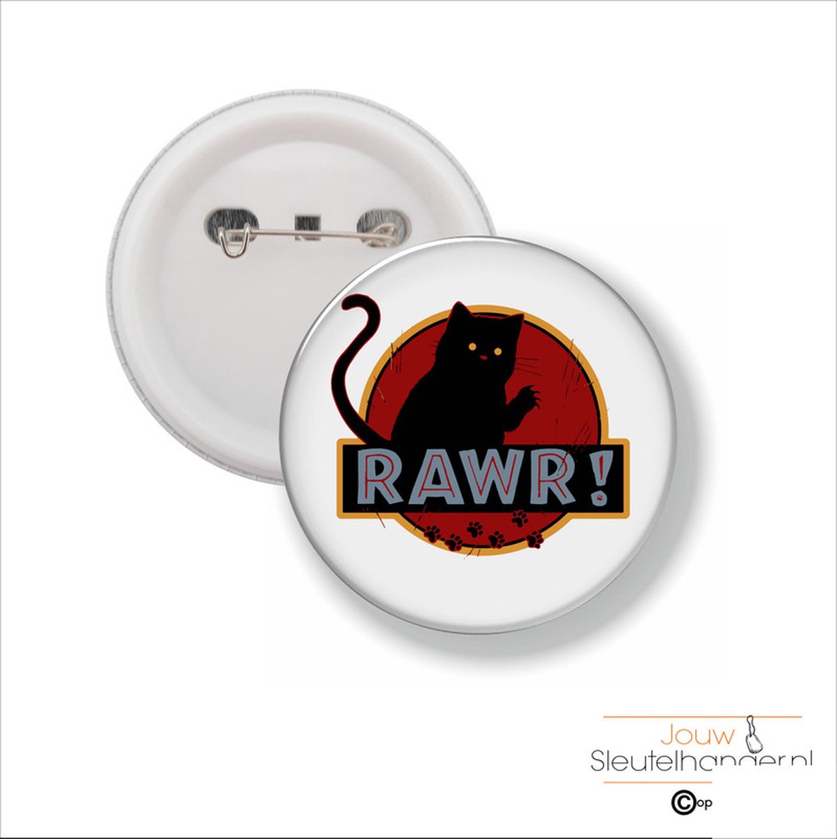 Button Met Speld 58 MM - RAWR