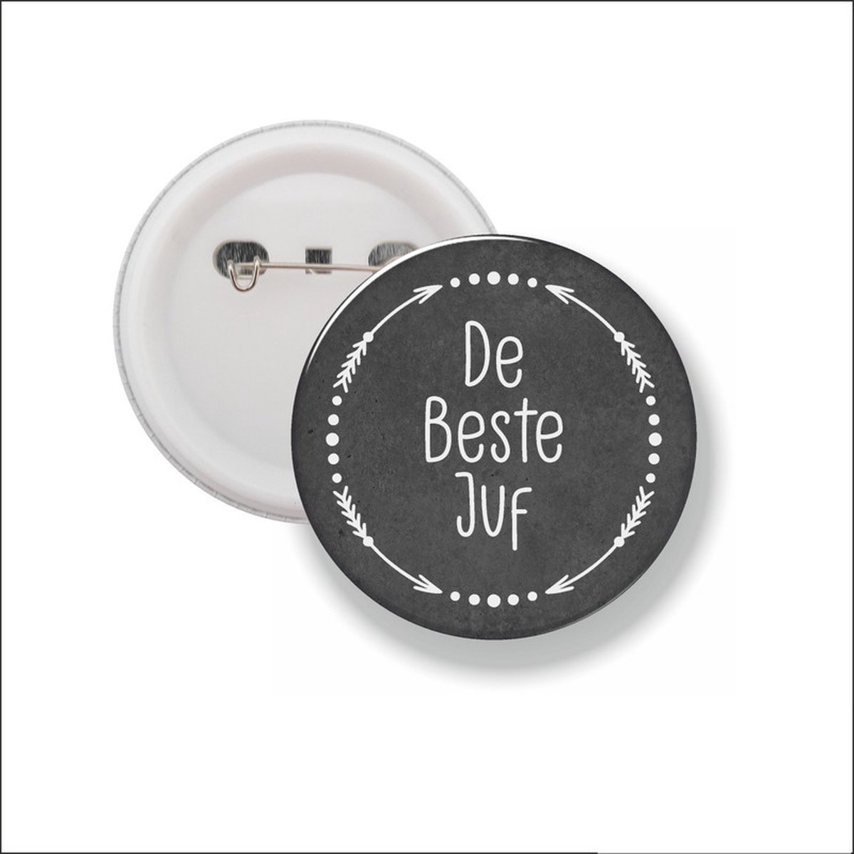 Button Met Speld 58 MM - De Beste Juf