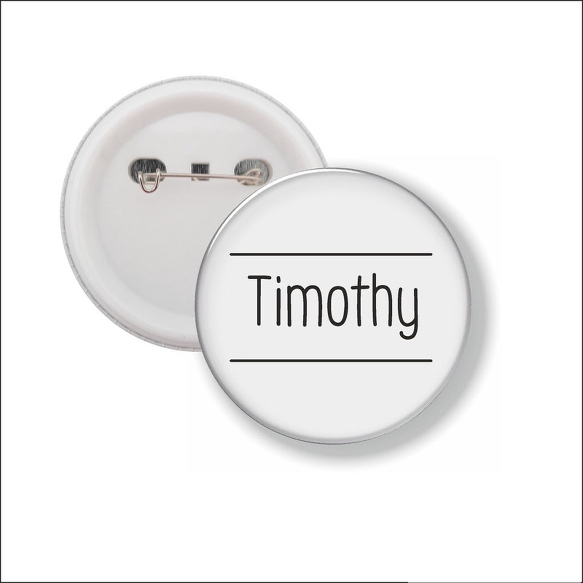Button Met Speld 58 MM - Timothy