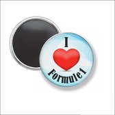 Button Met Magneet 58 MM - I Love Formule 1 - NIET VOOR KLEDING