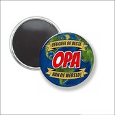 Button Met Magneet 58 MM - Officieel De Beste Opa Van De Wereld - NIET VOOR KLEDING