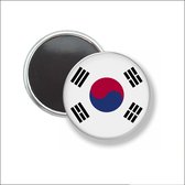 Button Met Magneet 58 MM - Vlag Zuid-Korea - NIET VOOR KLEDING