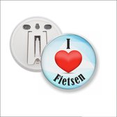 Button Met Clip 58 MM - I Love Fietsen