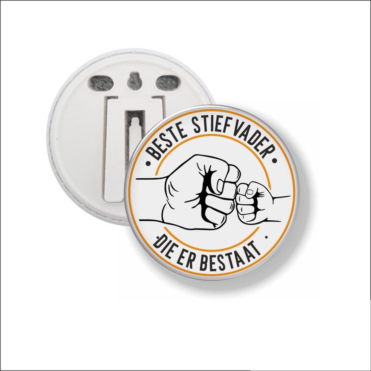 Button Met Clip 58 MM - Beste Stiefvader