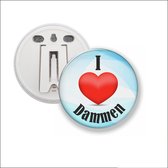 Button Met Clip 58 MM - I Love Dammen