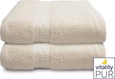 Vitality Pur - Handdoeken - 100% Katoen - Zand - 100x150 - 2 stuks