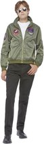 Smiffys Kostuum Jacket -M- Top Gun Maverick Bomber Jacket Groen