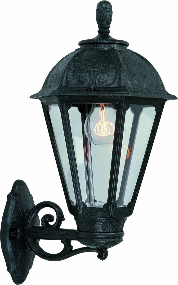 Fumagalli Salem Bisso - Tuinverlichting - Wandlamp - Zwart - Helder Glas - LED Lamp