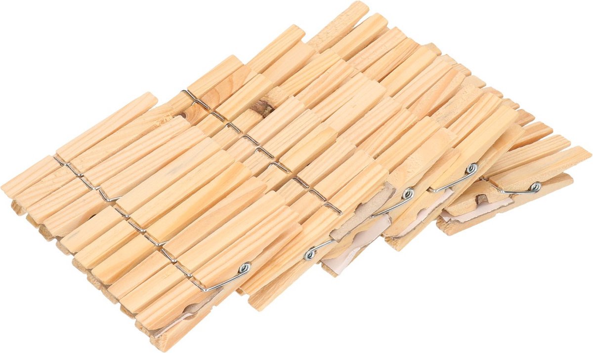 Goedkoopste 300x Houten wasknijpers 7,2 cm - Wasgoedknijpers - Was doen artikelen - Was ophangen/uithangen knijpers voordeelset