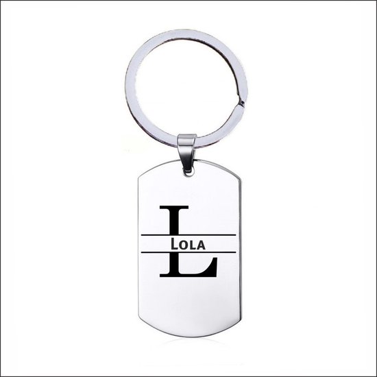 Porte-clés en acier inoxydable avec nom - Lola