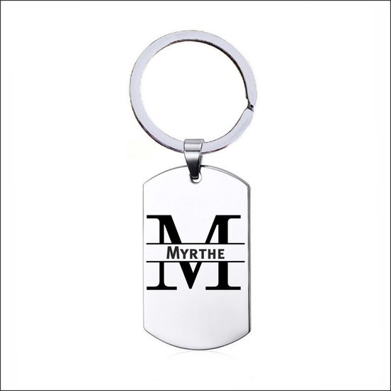 Porte-clés en acier inoxydable avec nom - Myrthe