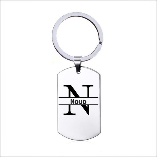 Porte-clés en acier inoxydable avec nom - Noud