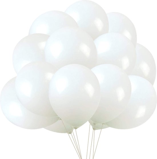 3BMT Witte Ballonnen - Groot - 30 cm - 20 stuks