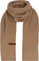 Knit Factory Jazz Gebreide Sjaal Dames & Heren - Bruine Wintersjaal - Langwerpige sjaal - Wollen sjaal - Heren sjaal - Dames sjaal - Nude - 200x30 cm