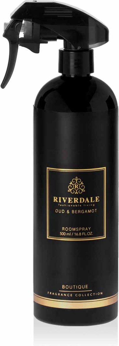 Roomspray Oud & Bergamot 500ml - Riverdale - Boutique - Zwart > Nu slechts €27.50