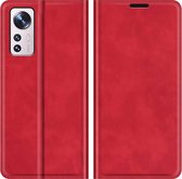 Cazy Xiaomi 12 Lite Hoesje - Portemonnee Book Case - Kunstleer - Rood