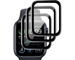 Screenprotector geschikt voor Apple Watch SE 2022 40 mm - PET Glasfolie Full Screen Protector - 3 Stuks