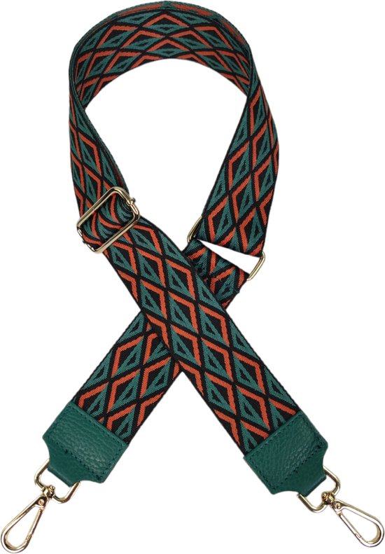 Qischa® Bag strap - Tassenriem - Schouderband - Schouderriem - Tassen Riem - Tas Hengsel - Verstelbare Riem - groen, zwart, rood, goud hardware