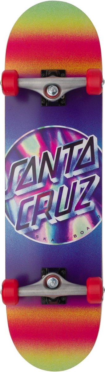 Santa Cruz Iridescent Dot Skateboard Red Purple 8.25