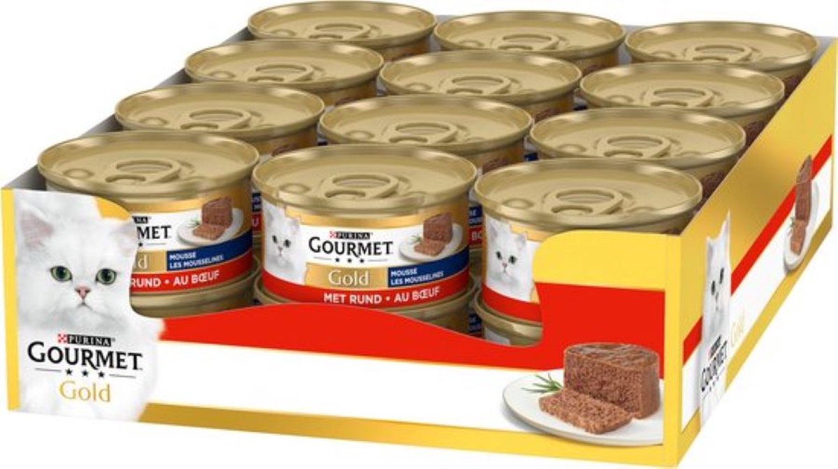 24x Gourmet Gold - Mousse Rund - Kattenvoer - 85g