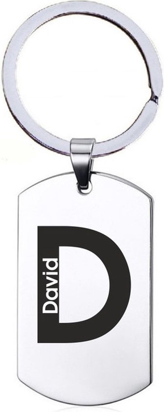 Naamkado - David - RVS Sleutelhanger