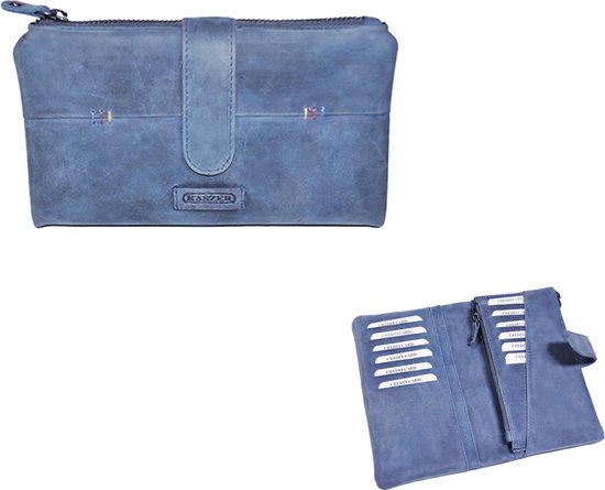 Portefeuille cuir kaszer portefeuille en cuir de buffle veritable bleu bol