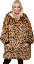 Homie Hoodie - Couverture à capuche ultra douce - Plaid avec manches - Leopard Dark