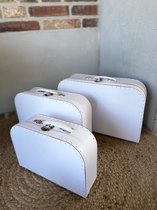 Set van 3 koffertjes karton wit