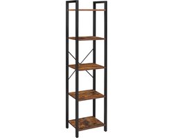 Boekenrek - Robuust - Industrieel design - Bruin/Zwart