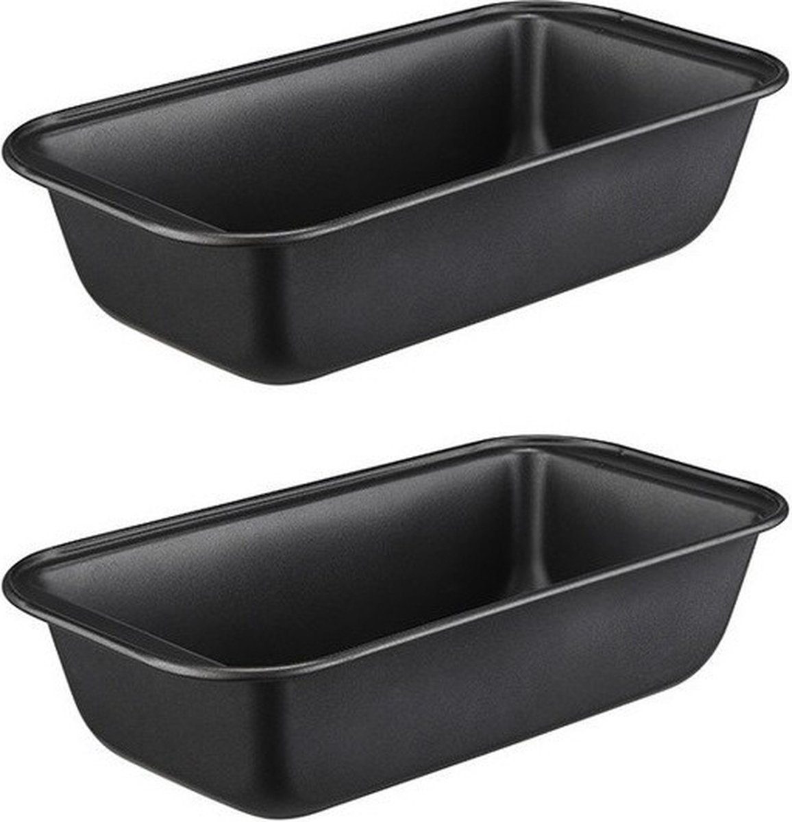 Bakvorm - 2x - zwart - 25,5 x 12 x 8,5 cm - rechthoekig - cake vorm - bakvormen - Met anti-aanbak laag - Springvormen voor o.a. cakes en brownies