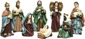 Set van 8x stuks kerststal beelden/kerstbeelden 6 x 3 x 12,5 cm