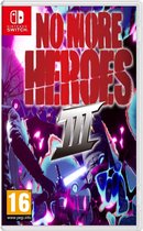 Doos van No More Heroes III voor Nintendo Switch met de tekst 'NO MORE HEROES III' en een leeftijdswaarschuwing van 16.