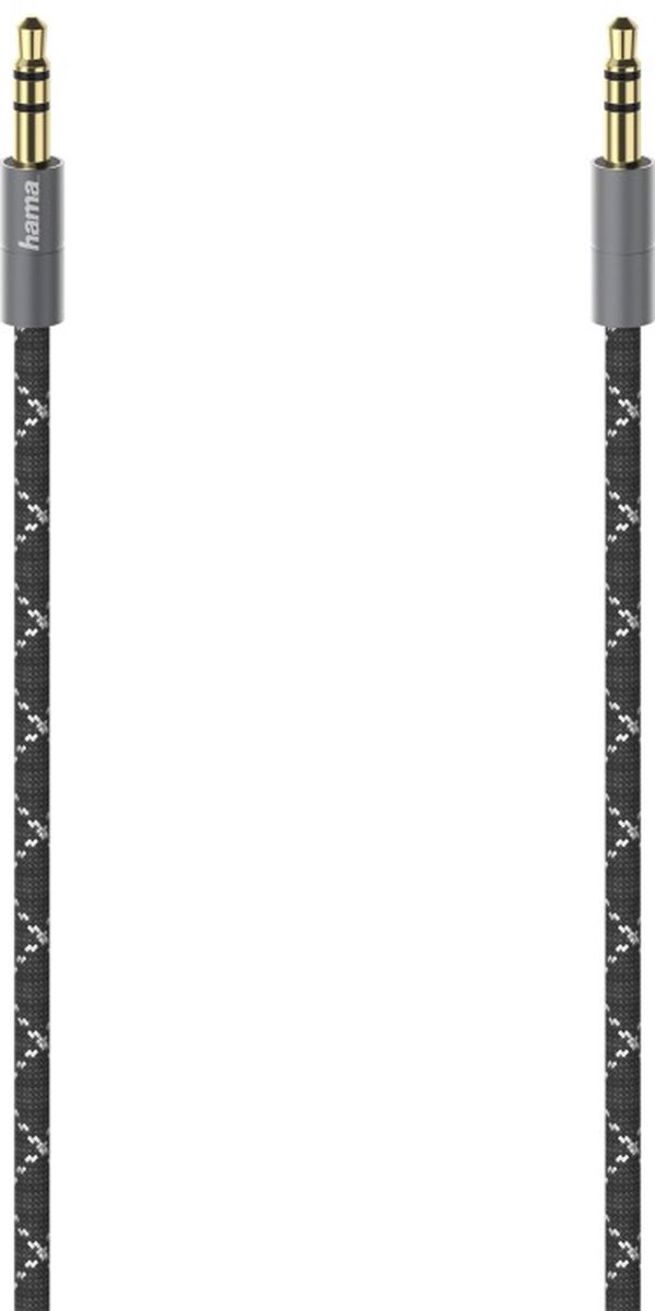 Hama Audiokabel, 3,5-mm-jack-st. - st., stereo, metaal, verguld, 0,75 m