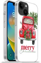 Geschikt voorApple Iphone 14 - Softcase hoesje - Kerst - Auto - Spreuken - Quotes - Merry Christmas - Siliconen Telefoonhoesje