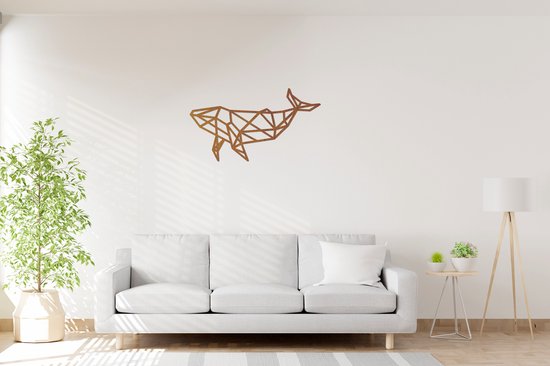 Warm - Geometrische Walvis - Big - Wanddecoratie - Lasergesneden - Geometrische dieren en vormen - Houten dieren - Muurdecoratie - Line art - Wall art