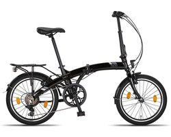 Pacto Three Vouwfiets Zwart Shimano 6v Aluminium 20 inch Plooifiets Folding Bike
