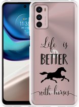 Motorola Moto G42 Hoesje Life is Better with Horses - Designed by Cazy