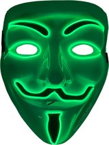 Shutterlight® Vendetta LED Masker - Groen - Halloween - Festival - Anonymous Mask