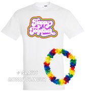 T-shirt Happy Together Regenboog | Love for all | Gay pride | Regenboog LHBTI | Wit | maat 3XL