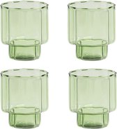 &Klevering - Waterglas bloom green (set van 4) - Waterglazen