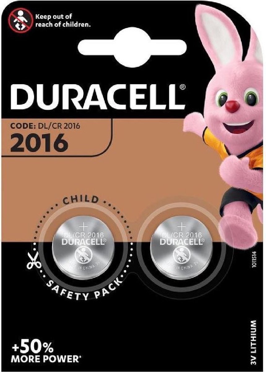 Duracell Lithium CR2016 3V - 2 stuks
