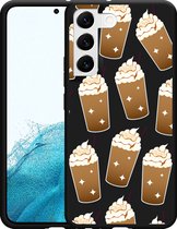 Galaxy S22 Hoesje Zwart Frappuccino's - Designed by Cazy